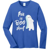 This Is Boo Sheet Funny Halloween Ghost Gift Ladies Long Sleeve Shirt