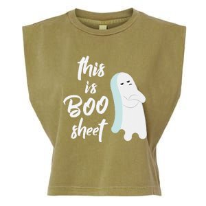 This Is Boo Sheet Funny Halloween Ghost Gift Garment-Dyed Women's Muscle Tee