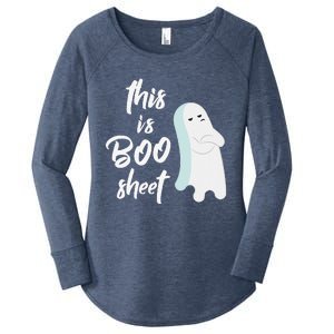 This Is Boo Sheet Funny Halloween Ghost Gift Women's Perfect Tri Tunic Long Sleeve Shirt