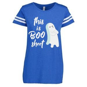 This Is Boo Sheet Funny Halloween Ghost Gift Enza Ladies Jersey Football T-Shirt