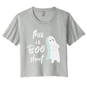 This Is Boo Sheet Funny Halloween Ghost Gift Women's Crop Top Tee