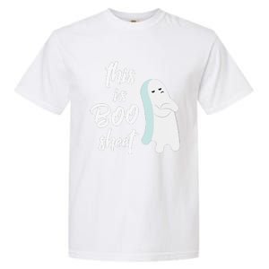 This Is Boo Sheet Funny Halloween Ghost Gift Garment-Dyed Heavyweight T-Shirt