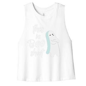 This Is Boo Sheet Funny Halloween Ghost Gift Women's Racerback Cropped Tank