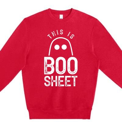 This Is Boo Sheet Ghost Ghosts Halloween Scary Premium Crewneck Sweatshirt