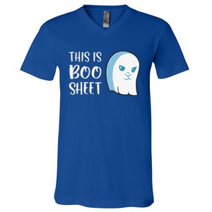 This Is Boo Sheet Funny Halloween Sayings V-Neck T-Shirt