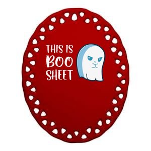 This Is Boo Sheet Funny Halloween Sayings Ceramic Oval Ornament