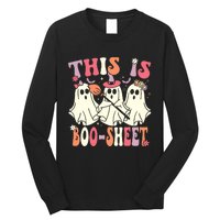 This Is Boosheet Halloween Ghost Costume Retro Groovy Long Sleeve Shirt