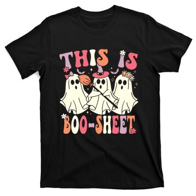 This Is Boosheet Halloween Ghost Costume Retro Groovy T-Shirt