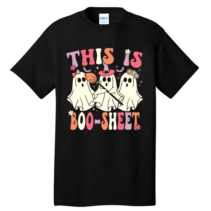 This Is Boosheet Halloween Ghost Costume Retro Groovy Tall T-Shirt