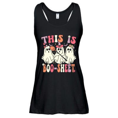 This Is Boosheet Halloween Ghost Costume Retro Groovy Ladies Essential Flowy Tank