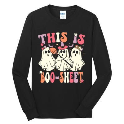 This Is Boosheet Halloween Ghost Costume Retro Groovy Tall Long Sleeve T-Shirt