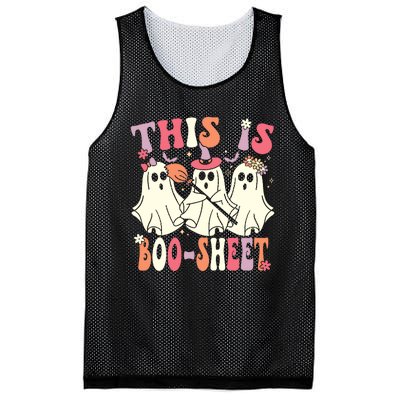 This Is Boosheet Halloween Ghost Costume Retro Groovy Mesh Reversible Basketball Jersey Tank