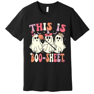 This Is Boosheet Halloween Ghost Costume Retro Groovy Premium T-Shirt