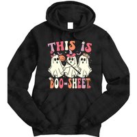 This Is Boosheet Halloween Ghost Costume Retro Groovy Tie Dye Hoodie