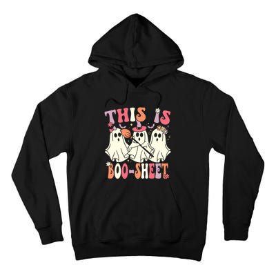 This Is Boosheet Halloween Ghost Costume Retro Groovy Tall Hoodie