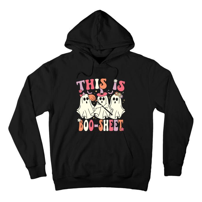 This Is Boosheet Halloween Ghost Costume Retro Groovy Tall Hoodie