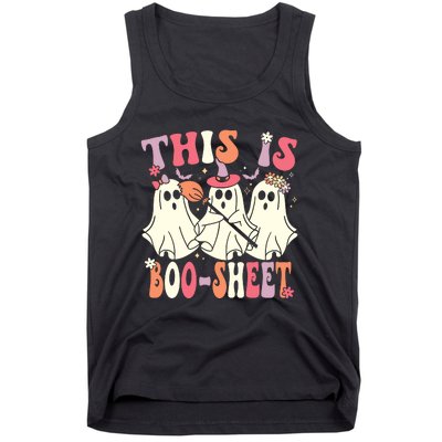 This Is Boosheet Halloween Ghost Costume Retro Groovy Tank Top