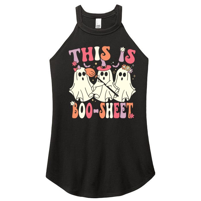 This Is Boosheet Halloween Ghost Costume Retro Groovy Women’s Perfect Tri Rocker Tank