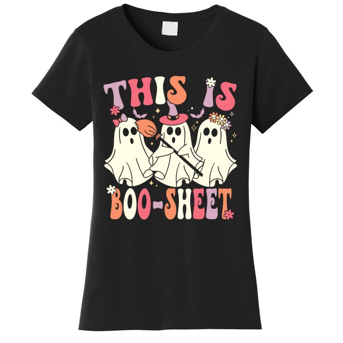 This Is Boosheet Halloween Ghost Costume Retro Groovy Women's T-Shirt