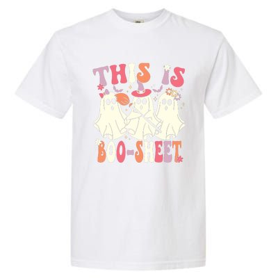 This Is Boosheet Halloween Ghost Costume Retro Groovy Garment-Dyed Heavyweight T-Shirt