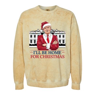 Trump ILl Be Home For Christmas Whitehouse 2024 Colorblast Crewneck Sweatshirt