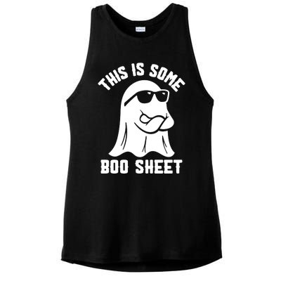 This Is Boosheet Halloween Ghost Costume Retro Groovy Ladies PosiCharge Tri-Blend Wicking Tank