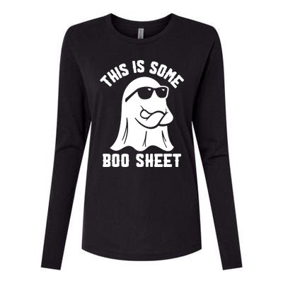 This Is Boosheet Halloween Ghost Costume Retro Groovy Womens Cotton Relaxed Long Sleeve T-Shirt