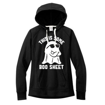 This Is Boosheet Halloween Ghost Costume Retro Groovy Women's Fleece Hoodie