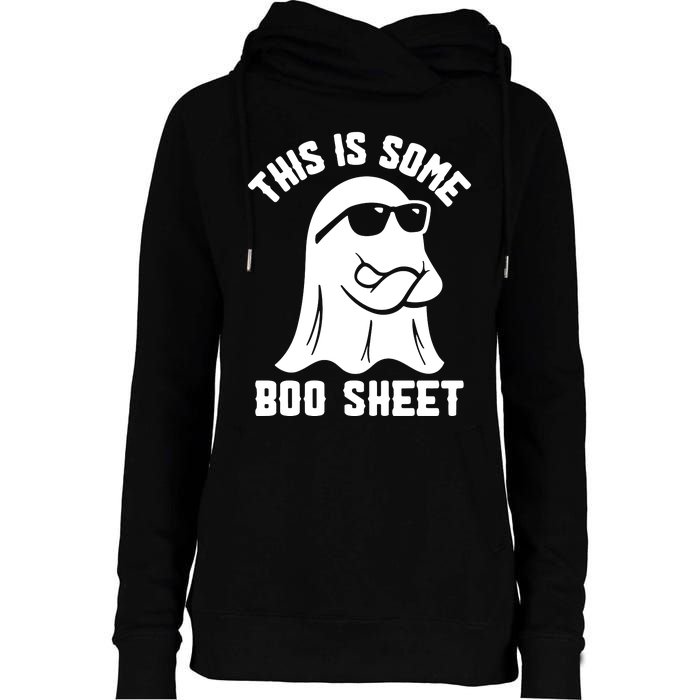 This Is Boosheet Halloween Ghost Costume Retro Groovy Womens Funnel Neck Pullover Hood