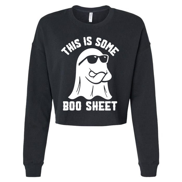 This Is Boosheet Halloween Ghost Costume Retro Groovy Cropped Pullover Crew