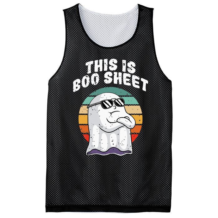 This Is Boo Sheet Funny Halloween Costume Ghost Pun Humor Mesh Reversible Basketball Jersey Tank