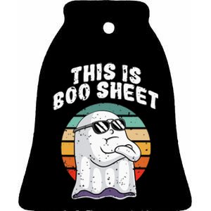 This Is Boo Sheet Funny Halloween Costume Ghost Pun Humor Ceramic Bell Ornament