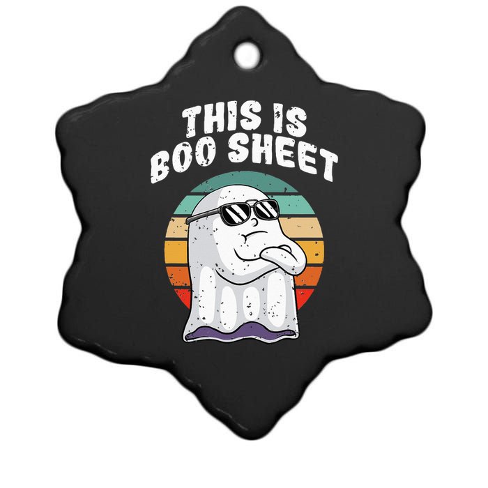 This Is Boo Sheet Funny Halloween Costume Ghost Pun Humor Ceramic Star Ornament