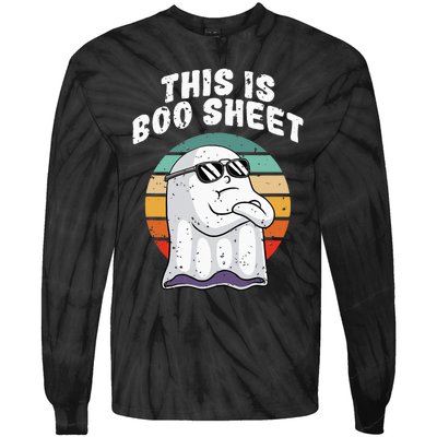 This Is Boo Sheet Funny Halloween Costume Ghost Pun Humor Tie-Dye Long Sleeve Shirt