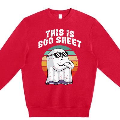 This Is Boo Sheet Funny Halloween Costume Ghost Pun Humor Premium Crewneck Sweatshirt