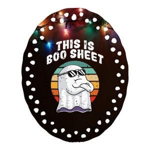 This Is Boo Sheet Funny Halloween Costume Ghost Pun Humor Ceramic Oval Ornament