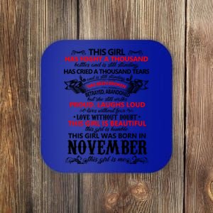 This Is Beautiful Was Born In November Birthday Gift Coaster