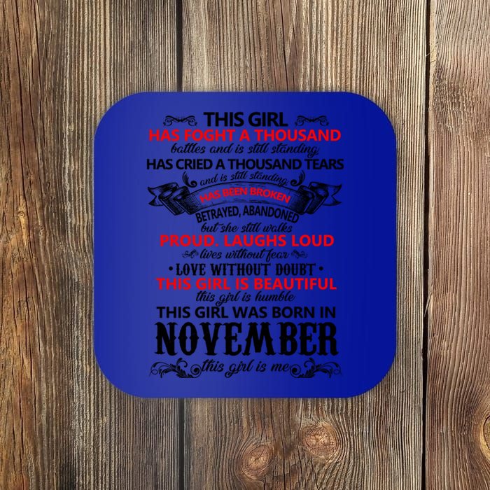 This Is Beautiful Was Born In November Birthday Gift Coaster