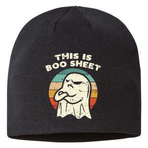 This Is Boo Sheet Ghost Retro Halloween Costume Sustainable Beanie