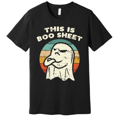 This Is Boo Sheet Ghost Retro Halloween Costume Premium T-Shirt