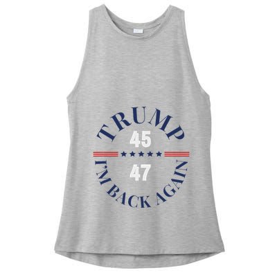 Trump IM Back Again Ladies PosiCharge Tri-Blend Wicking Tank