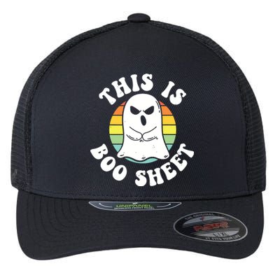 This Is Boo Sheet Ghost Retro Halloween Costume Flexfit Unipanel Trucker Cap