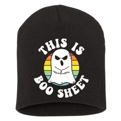 This Is Boo Sheet Ghost Retro Halloween Costume Short Acrylic Beanie