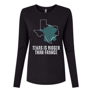 Texas Is Bigger Than France And Armed Funny Usa Womens Cotton Relaxed Long Sleeve T-Shirt