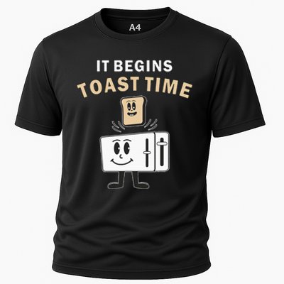 Toaster It Begins Toast Time Toast Breakfast Toast Bread Cooling Performance Crew T-Shirt