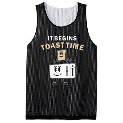 Toaster It Begins Toast Time Toast Breakfast Toast Bread Mesh Reversible Basketball Jersey Tank