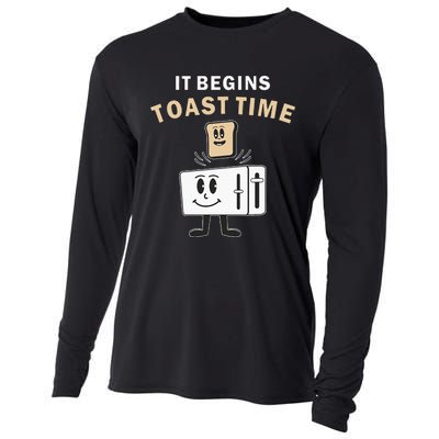 Toaster It Begins Toast Time Toast Breakfast Toast Bread Cooling Performance Long Sleeve Crew