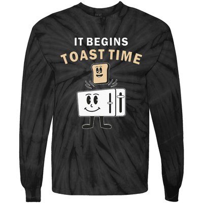 Toaster It Begins Toast Time Toast Breakfast Toast Bread Tie-Dye Long Sleeve Shirt