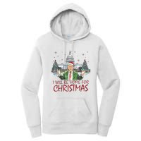 Trump ILl Be Home For Christmas Funny Xmas Women's Pullover Hoodie