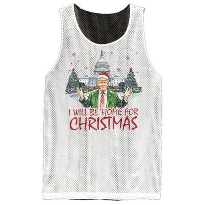 Trump ILl Be Home For Christmas Funny Xmas Mesh Reversible Basketball Jersey Tank